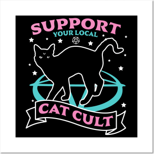 Support Your Local Cat Cult - Pastel Goth Occult Halloween Posters and Art